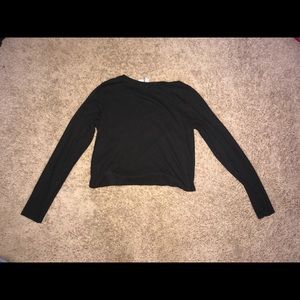 Black Crop Long sleeve Shirt